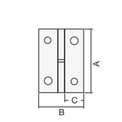 Bisagras para puertas blindadas de pala RECTA y remate corto