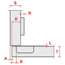Bisagras SALICE apertura PUSH de 105º para perfiles aluminio