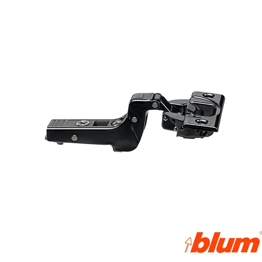 Bisagra superacodada Blum Clip Top Ø35 mm. Apertura 95º para molduras y grandes espesores. Cierre decelerante BLUMOTION