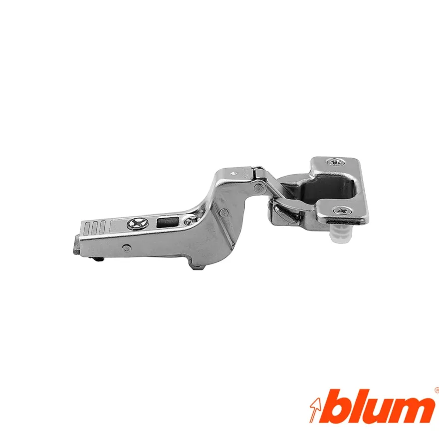 Bisagra superacodada Blum Clip Top Ø35 mm. de 95º para grandes espesores y molduras. Apertura Estándar.