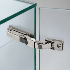 Bisagra universal Salice Serie B de apertura 110º para puerta de cristal