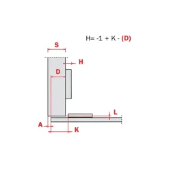 Bisagra universal Salice Serie B de apertura 110º para puerta de cristal