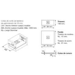 Blum Legrabox Pure cajón interior con tirador altura C