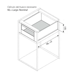 Blum Legrabox Pure cajón interior con tirador altura C