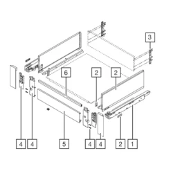 Blum Legrabox Pure cajón interior con tirador altura C