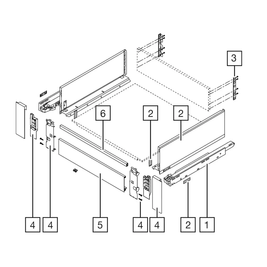 Blum Legrabox Pure cajón interior con tirador altura C