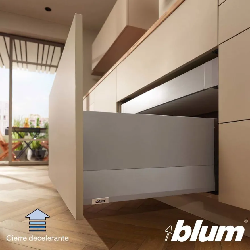 Blum MERIVOBOX – Lateral metálico M para cacerolero con boxcover h=248 mm.