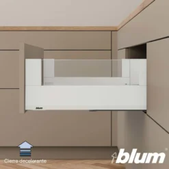 Blum MERIVOBOX – Perfil metálico M para cacerolero con vidrio lateral h=184 mm.