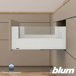 Blum MERIVOBOX – Perfil metálico M para cacerolero con vidrio lateral h=184 mm.