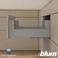 Blum MERIVOBOX – Perfil metálico M para cacerolero con vidrio lateral h=184 mm.