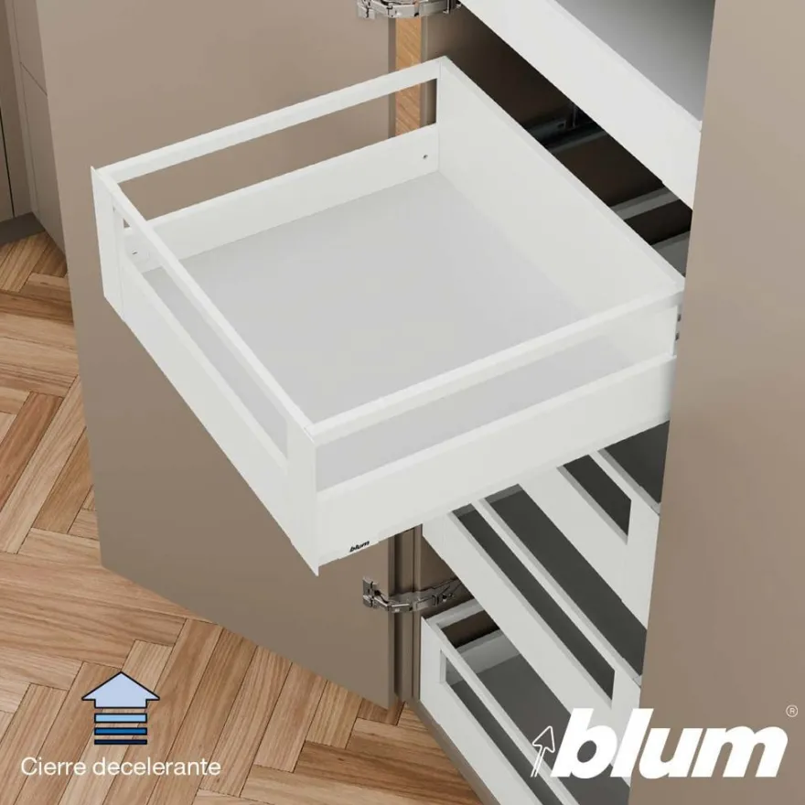 Blum MERIVOBOX – Perfil metálico M para cacerolero interior con varilla tirador h=184 mm.