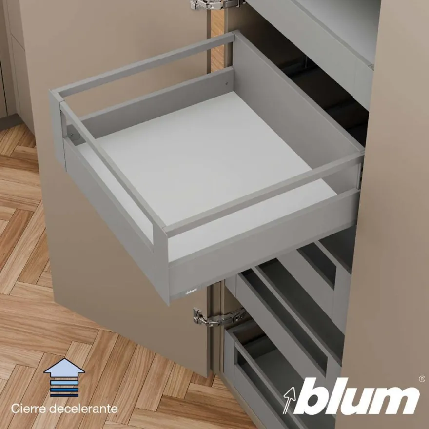 Blum MERIVOBOX – Perfil metálico M para cacerolero interior con varilla tirador h=184 mm.