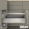 Blum MERIVOBOX – Perfil metálico M para cacerolero con varilla lateral h=184 mm.