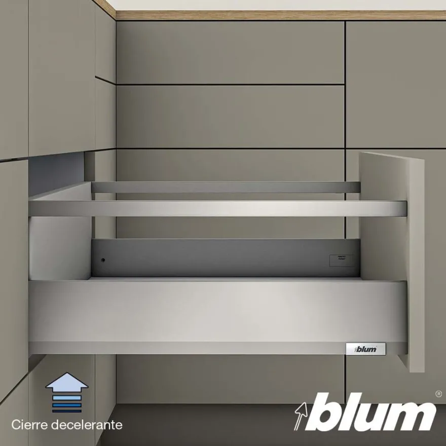 Blum MERIVOBOX – Perfil metálico M para cacerolero con varilla lateral h=184 mm.