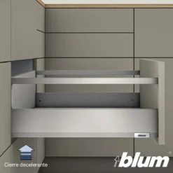 Blum MERIVOBOX – Perfil metálico M para cacerolero con varilla lateral h=184 mm.