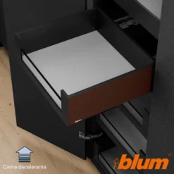 BLUM MYLEGRABOX – Perfiles metálicos C para cajón interior con vidrio frontal h=177