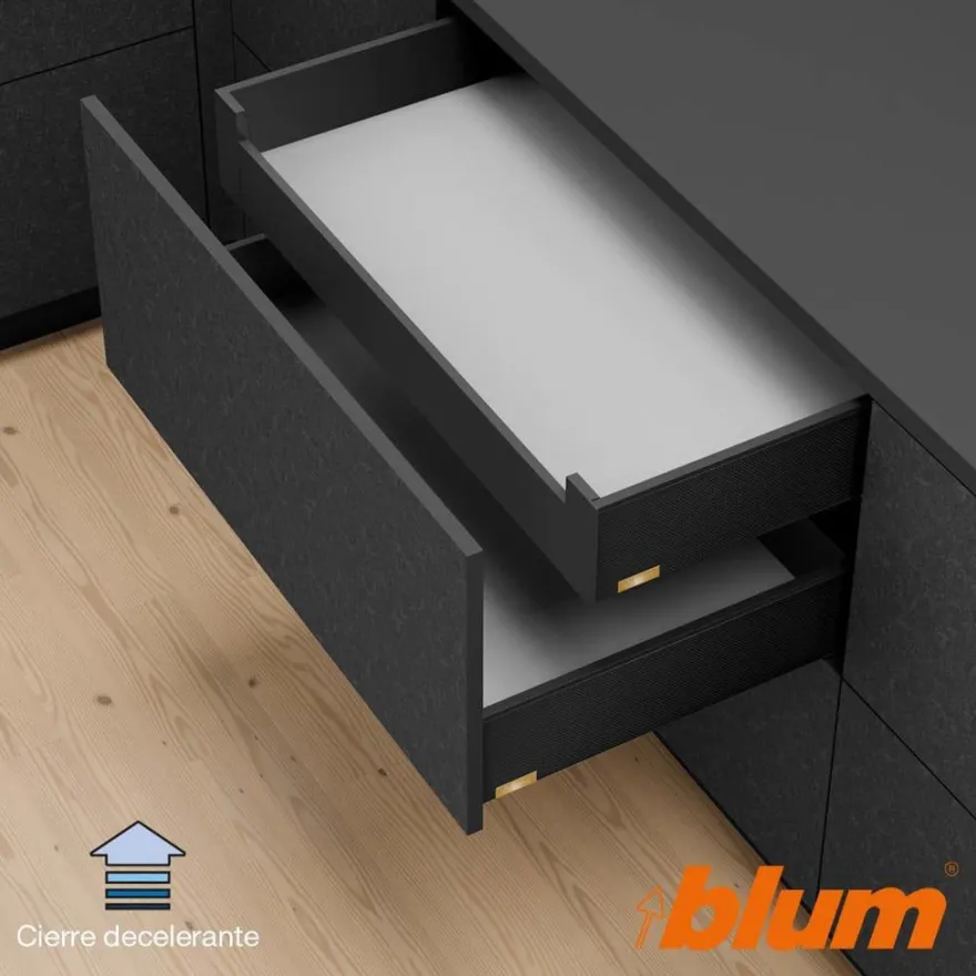 BLUM MYLEGRABOX – Perfil metálico K para cajón interior h=128,5