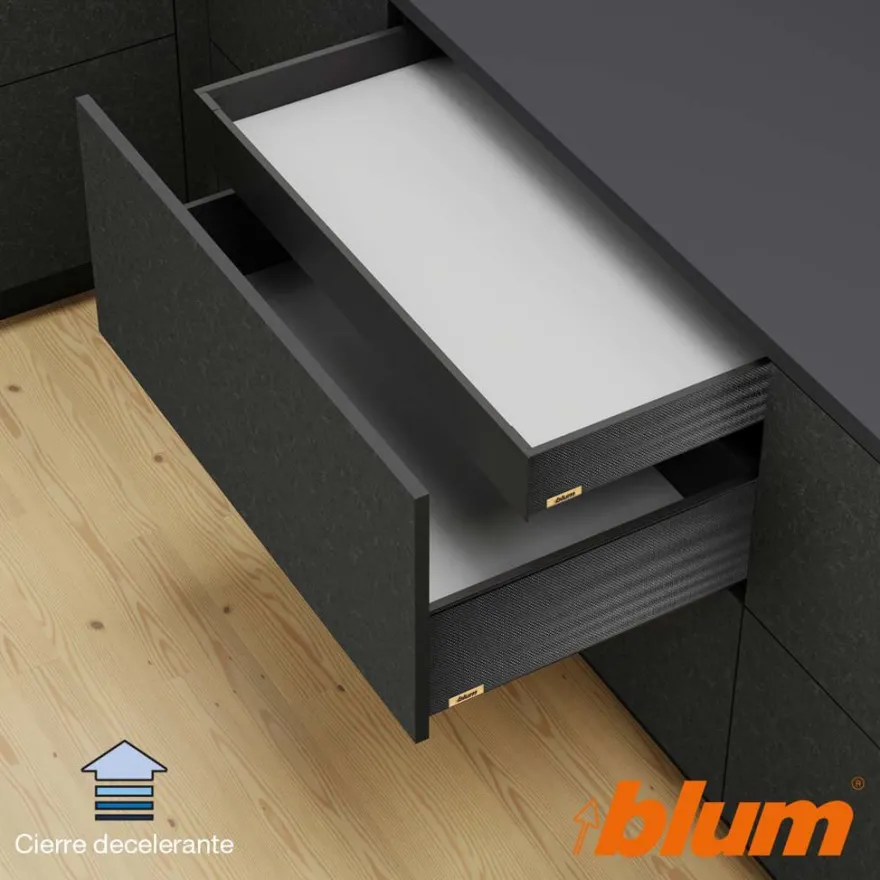 BLUM MYLEGRABOX – Perfil metálico M para cajón interior h=90,5