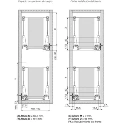 Blum SPACE TWIN TANDEMBOX ANTARO - Botellero para armarios bajos