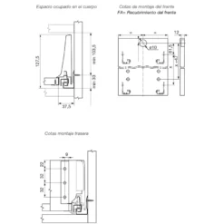 BLUM Tandembox Antaro - Kit completo cajón interior con cierre decelerante BLUMOTION - Perfil K=115,6 mm. - Máx. 30 Kg.