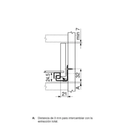 Blum TANDEM - Guía de extracción PARCIAL con cierre amortiguado BLUMOTION