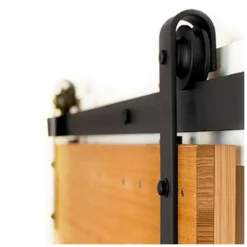 BRAULIO - KIT accesorios puertas de madera (tipo granero) de hoja simple y doble hasta 120 Kg
