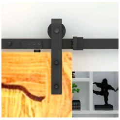 BRAULIO - KIT accesorios puertas de madera (tipo granero) de hoja simple y doble hasta 120 Kg