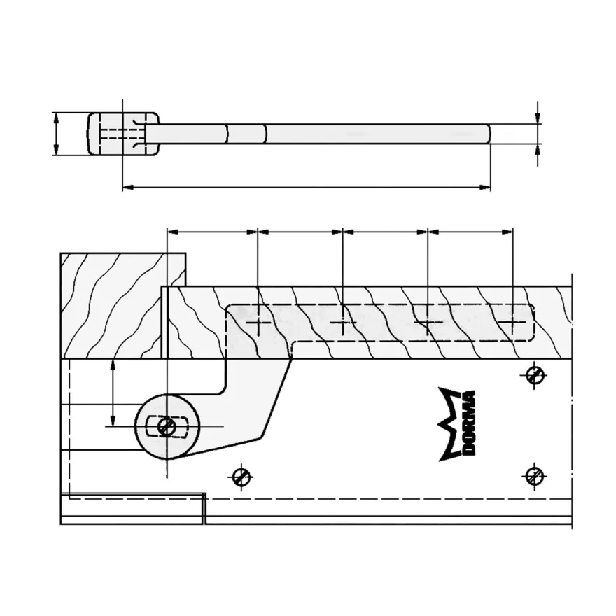 Brazo para puertas de galce DORMA