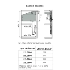Brazos para sistema alzamiento AVENTOS HL Top