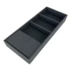 Caja de cuero con compartimentos y tapa para organizar ANTRACITA