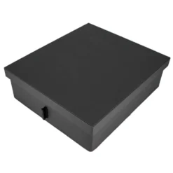 Caja de cuero con tapa para organización ANTRACITA