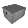 Caja de tela alta para organización con tapa ANTRACITA