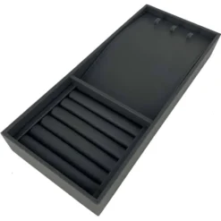 Caja tipo joyero de cuero para organización ANTRACITA
