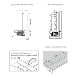 Cajón interior Blum Legrabox Free perfil C
