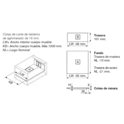Cajón interior Legrabox Pure Blum perfil K