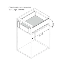 Cajón interior Legrabox Pure Blum perfil K