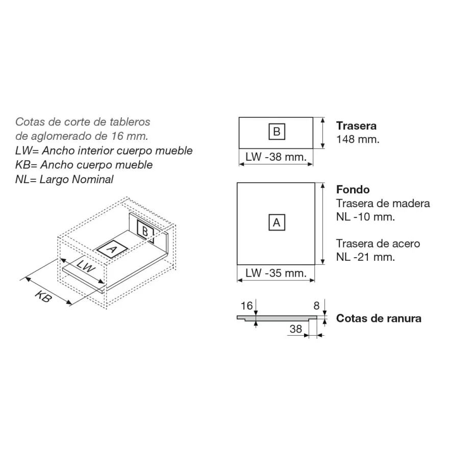 Cajones Blum Legrabox Free altura C