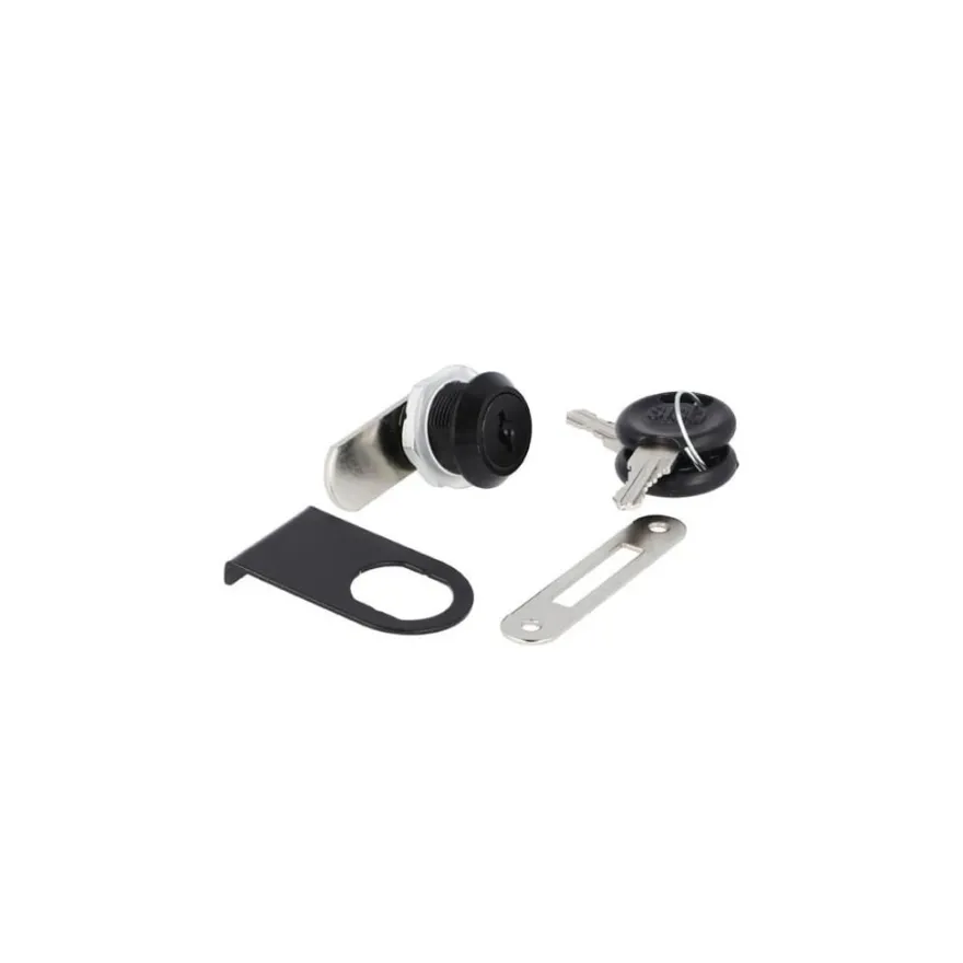 CAM LOCK S - Cerradura tipo buzón para vitrinas, con protector para cristal y antigiro embellecedor.