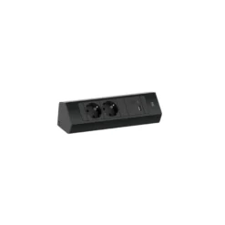 CASIA 2 - Regleta sobrepuesta ajustable para rincones con enchufes y USB