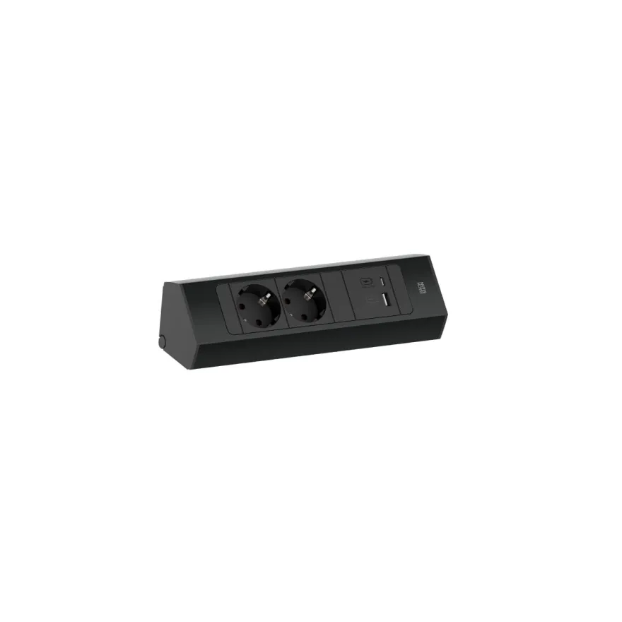 CASIA 2 - Regleta sobrepuesta ajustable para rincones con enchufes y USB