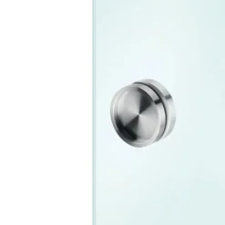 Cazoleta circular para pegar en puerta corredera de cristal