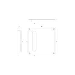 Cazoleta con placa cuadrada para encastrar y tornillos vistos