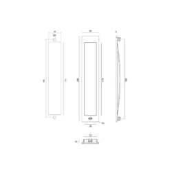 Cazoleta semi embutida para puerta corredera