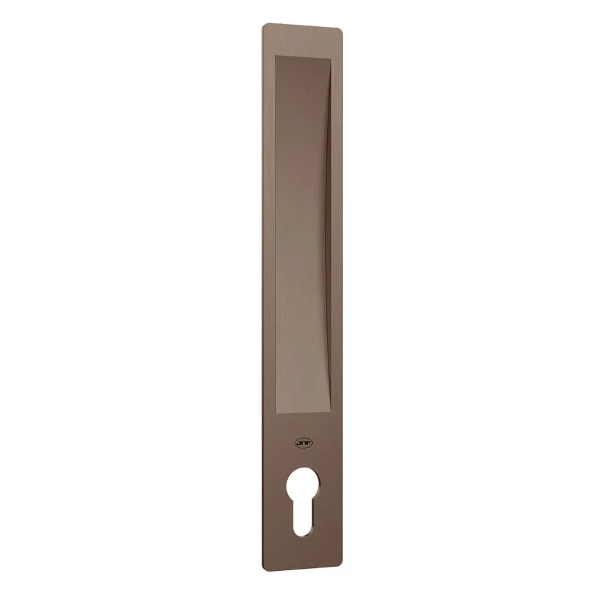 Cazoleta semi embutida para puerta corredera con cilindro europeo