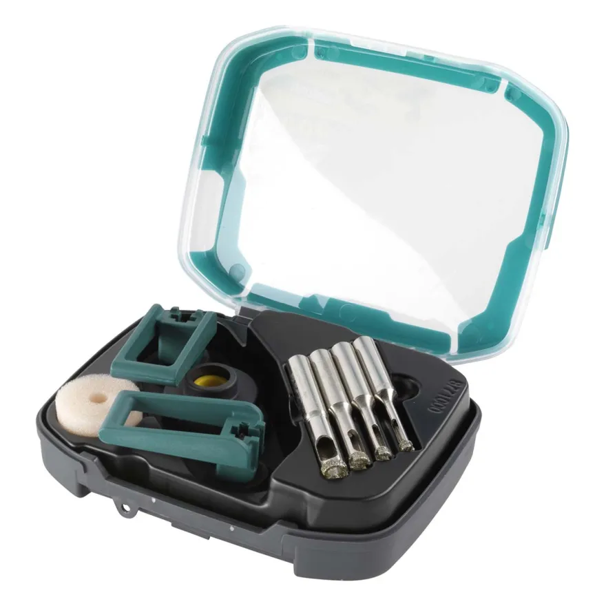 CERAMIC - Set de brocas de diamante con guía de perforado y refrigerador Wolfcraft