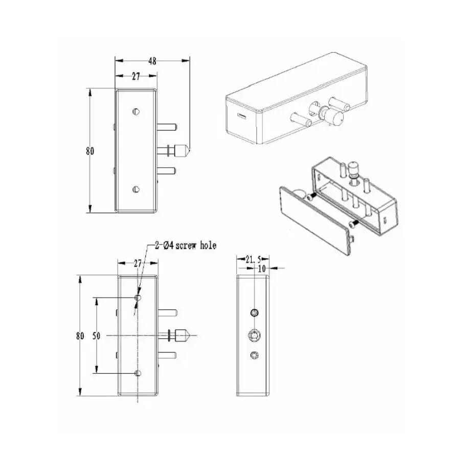 Cerradero para cerradura electrónica de taquillas MIFARE1