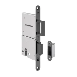 Cerradura de doble gancho, tirador retráctil y llave para puerta corredera