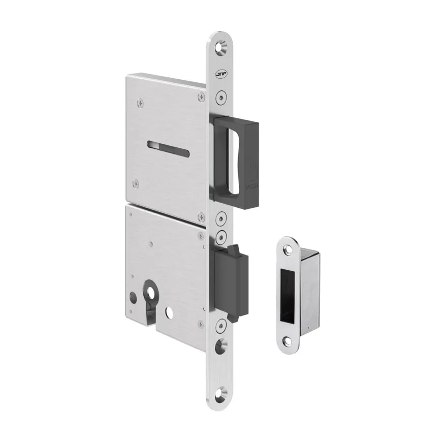 Cerradura de doble gancho, tirador retráctil y llave para puerta corredera