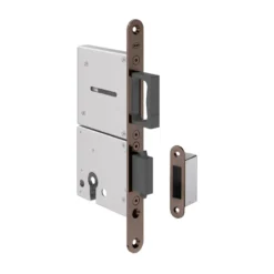 Cerradura de doble gancho, tirador retráctil y llave para puerta corredera