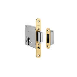 Cerradura de doble gancho y llave para puerta corredera
